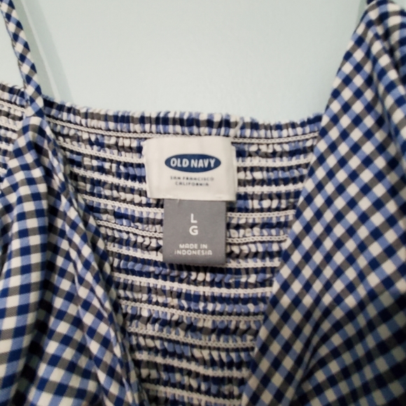 Old Navy L Blue and White Gingham Dress - Picture 6 of 7
